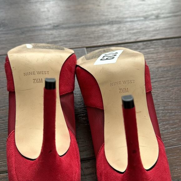 Nine West Evani NWOT Pointy Toe Faux Suede Heel Shoes with mesh detail. No Box - Picture 9 of 10